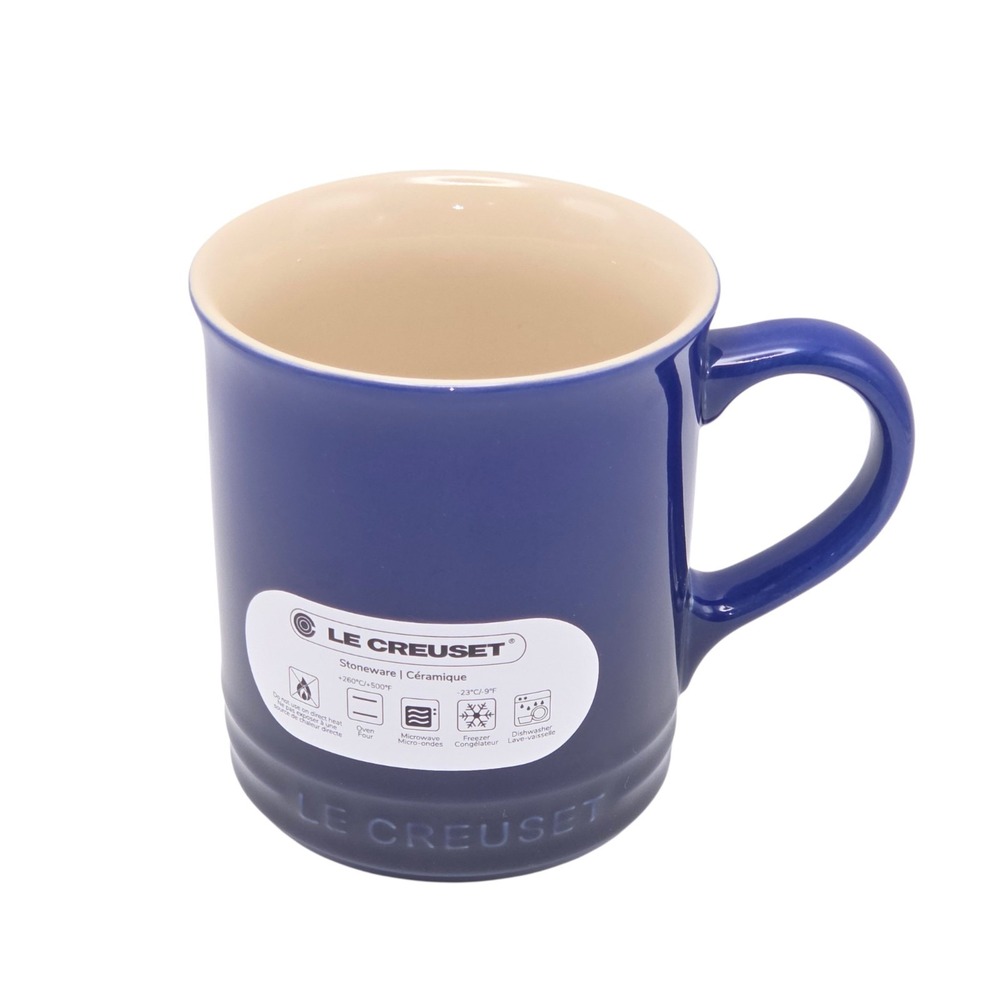 Le Creuset Stoneware Blue Indigo Vancouver Coffee Mug 14 oz Made in Thailand